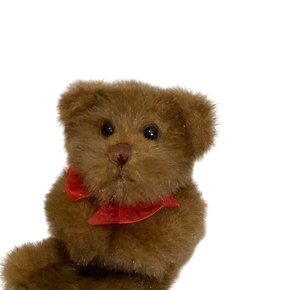 Rinky Dinky Minky Teddy Bear Plush First & Main Plush 7" Red Bow Hand Held - Picture 2 of 6